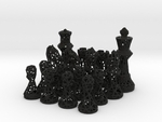  Chess set wireframe  3d model for 3d printers