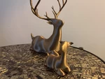  Laying mother and fawn christmas deer  3d model for 3d printers