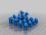  Dragon chess set  3d model for 3d printers