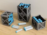 Modelo 3d de Soporte de batería de apilamiento fresco aa / aaa para impresoras 3d