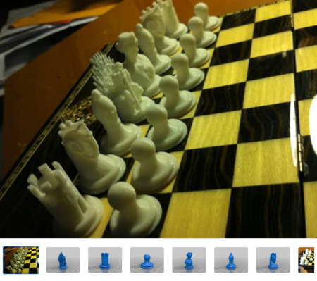  Low profile thingiversal chess set - primordial  3d model for 3d printers