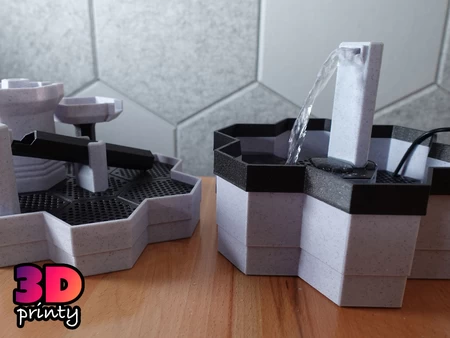  Modular desktop fountain - tall base and spacers  3d model for 3d printers