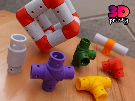 Modelo 3d de Printy pipes-juguete de construcción para impresoras 3d